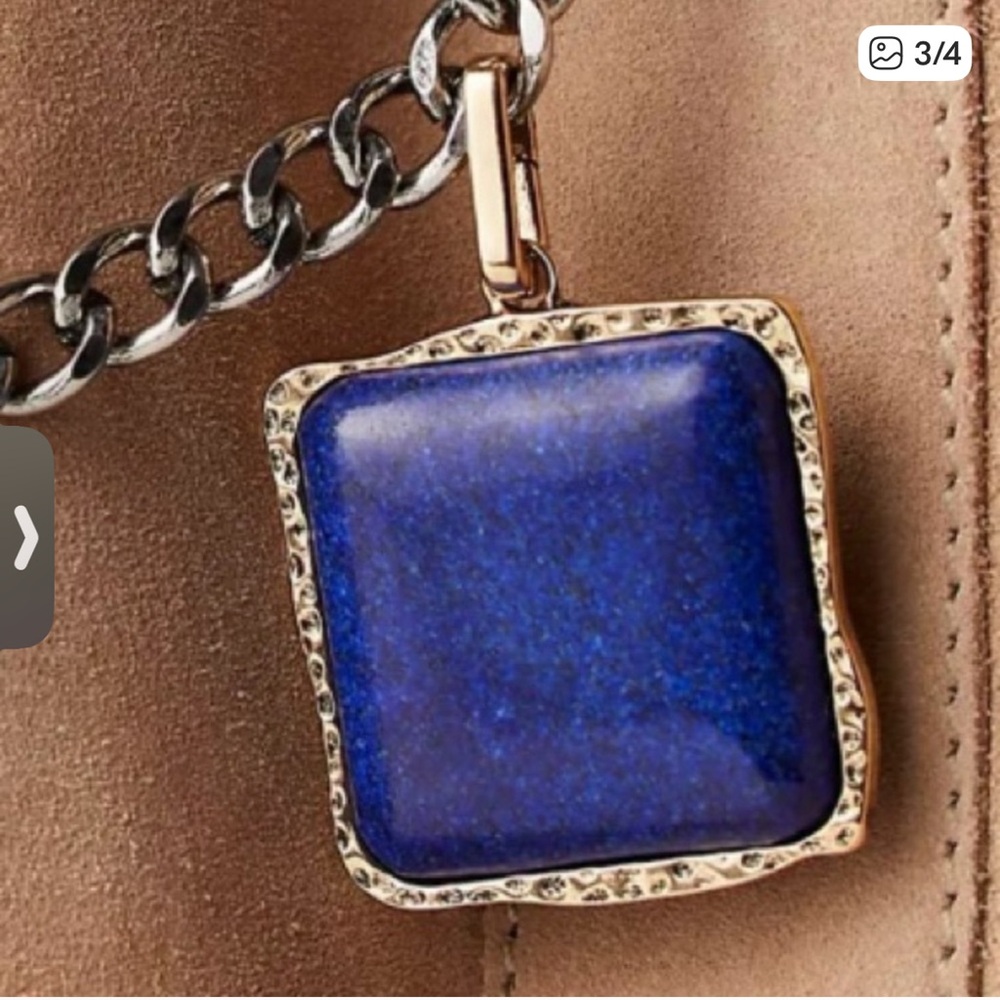 Free People Lapis Square Bag Charm. - Picture 3 of 3